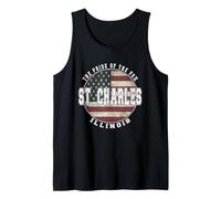 St. Charles Illinois, Bandera Americana Vintage Camiseta sin Mangas