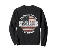 St. Charles Illinois, Bandera Americana Vintage Sudadera