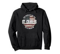St. Charles Illinois, Bandera Americana Vintage Sudadera con Capucha