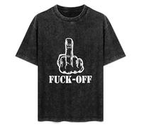 St Creative Middle Finger Despise Fuck-Off Men's T-Shirt Unisex Black Cotton Hip Hop Print tee Shirts S