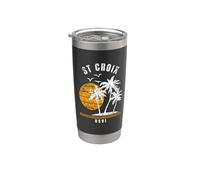 St Croix Island USVI, recuerdo de vacaciones en el Caribe Vaso térmico de acero inoxidable de doble pared