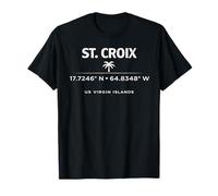 St Croix USVI Coordenadas Diseño de Viajes Camiseta