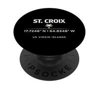 St Croix USVI Coordenadas Diseño de Viajes PopSockets PopGrip Adhesivo