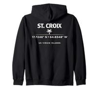 St Croix USVI Coordenadas Diseño de Viajes Sudadera con Capucha