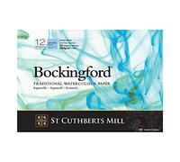 ST CUTHBERTS MILL BOCKINGFORD, Papel de acuarela para bellas artes, Duro, 300gsm, Bloc con espiral, A3-42x29.7cm, Blanco, 12 hojas