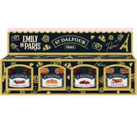 St Dalfour Emily en París - Mini Mermelada, 100% Fruta, Crema de Frutas de Francia, 4 porciones de 28 g (Arándano/Naranja & Jengibre)