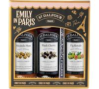 St Dalfour Emily in Paris Mermelada Set de Regalo: Ciruela, Cereza negra, Higo, 3 x 284g, sin azúcar añadido, 100% fruta