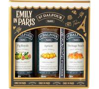 St Dalfour Emily in Paris Mermelada Set de Regalo: Higo, Albaricoque, Melocotón, 3 x 284g, sin azúcar añadido, 100% fruta