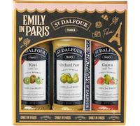 St Dalfour Emily in Paris Mermelada Set de Regalo: Kiwi, Pera, Guayaba, 3 x 284g, sin azúcar añadido, 100% fruta