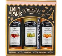St Dalfour Emily in Paris Mermelada Set de Regalo: Manzana canela, Pera, Naranja, 3 x 284g, sin azúcar añadido, 100% fruta