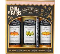 St Dalfour Emily in Paris Mermelada Set de Regalo: Melocotón, Pera, Albaricoque, 3 x 284g, sin azúcar añadido, 100% fruta