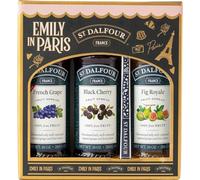 St Dalfour Emily in Paris Mermelada Set de Regalo: Uva, Cereza negra, Higo, 3 x 284g, sin azúcar añadido, 100% fruta