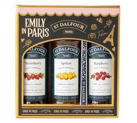 St. Dalfour Pack Regalo de Mermeladas - Edición Emily in Paris - 100% fruta, sin azúcar añadido, sin gluten - 3x284g (Fresa/Albaricoque/Frambuesa)