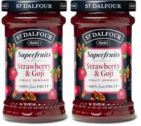 St Dalfour SUPERFRUITS FRESA & GOJI | Fruta triturada | Mermelada natural 340gr | 100% fruta sin azúcares añadidos (Paquete de 2)