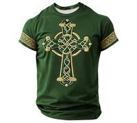 St Day Camiseta de manga corta con diseño gráfico divertido, camisa irlandesa para fiestas y eventos, Verde oscuro., 3XL