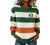 St Day Faux Sweater Crewneck Sudadera - Cómoda sudadera irlandesa sin para mujer en el día a día con diseño de trébol clásico cuello redondo, verde, 4XL