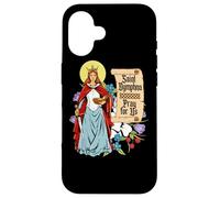 St Dymphna Purity Lily Patron Saint Mental Health Católico Carcasa para iPhone 16