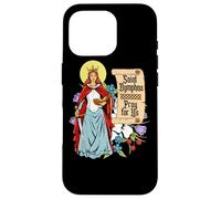 St Dymphna Purity Lily Patron Saint Mental Health Católico Carcasa para iPhone 16 Pro