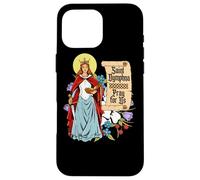 St Dymphna Purity Lily Patron Saint Mental Health Católico Carcasa para iPhone 16 Pro MAX
