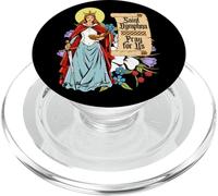 St Dymphna Purity Lily Patron Saint Mental Health Católico PopSockets PopGrip para MagSafe