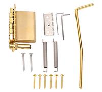 ST Electric Guitar Tremolo Bridge | Single Locking Brass System for Smooth Vibrato | Golden Replacement Bridge with Springs/Screws/Wrench | GA221