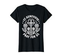 St Genevieve Pray For Us Patrón de París Floral Camiseta