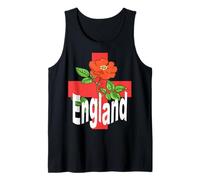 St George Cross con Tudor Rose y Inglaterra Texto Camiseta sin Mangas