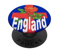 St George Cross con Tudor Rose y Inglaterra Texto PopSockets PopGrip Adhesivo
