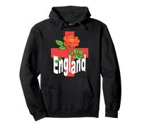 St George Cross con Tudor Rose y Inglaterra Texto Sudadera con Capucha