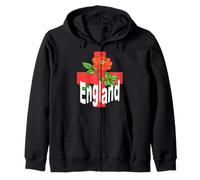 St George Cross con Tudor Rose y Inglaterra Texto Sudadera con Capucha