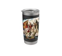 St George Slaying The Dragon Saint Georges Legend Art Vaso térmico de acero inoxidable de doble pared