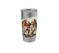 St George Slaying The Dragon Saint Georges Legend Art Vaso térmico de acero inoxidable de doble pared