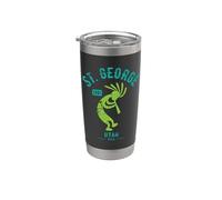 St George Utah Dancing Kokopelli Souvenir Diseño envejecido Vaso térmico de acero inoxidable de doble pared