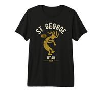 St George Utah USA Dancing Kokopelli Diseño Envejecido Camiseta Premium