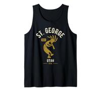 St George Utah USA Dancing Kokopelli Diseño Envejecido Camiseta sin Mangas
