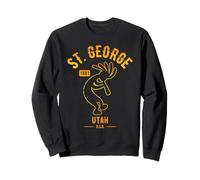 St George Utah USA Dancing Kokopelli Diseño Envejecido Sudadera