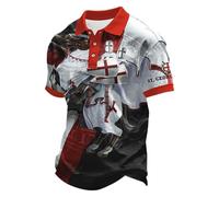 St Georges Day Camiseta Hombre George Patriótico Gráfico Camiseta Top Manga Corta Cuello Redondo Tops Holgada Ligera Camisa de Verano Regular Fit Camiseta Deportiva Tallas Grandes Casual Camiseta