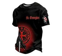 St Georges Day Camiseta Hombre George Patriótico Gráfico Camiseta Top Manga Corta Cuello Redondo Tops Holgada Ligera Camisa de Verano Regular Fit Camiseta Deportiva Tallas Grandes Casual Camiseta