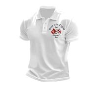 St Georges Day Camiseta Hombre Manga Corta Templaria Estampado Tops Retro Cuello Redondo Camiseta Cómoda Transpirable Camisa de Verano Corte Regular Camisa Casual Vintage Desgastada Tops, V blanco