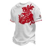 St Georges Day - Camiseta para hombre George con gráficos patrióticos, camiseta de manga corta, cuello redondo, camiseta deportiva para exteriores, camiseta de senderismo, W blanco., XXXL