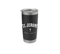 St. Jerome Catholic Patron Christian Saint Vaso térmico de acero inoxidable de doble pared