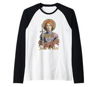 St. Joan of ARC Jeanne d'Arc French History Catholic Faith Camiseta Manga Raglan