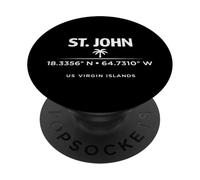 St John USVI Coordenadas Diseño de Viajes PopSockets PopGrip Adhesivo