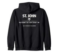St John USVI Coordenadas Diseño de Viajes Sudadera con Capucha