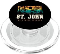 St. John USVI Retro Atardecer Caribbean Palm Beach PopSockets PopGrip para MagSafe