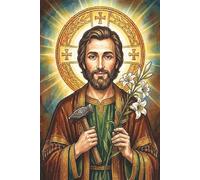 St. Joseph Modern Icon Journal: Byzantine Inspired Christian Notebook: 6 x 9 | 120 College Ruled Pages | Catholic Prayer Adoration Mass Devotional for Men, Women, Teens Boys & Girls | Glossy Softcover