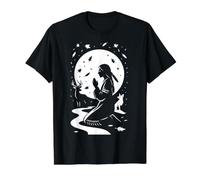 St Kateri Tekakwitha Lirio de San Católico de los Mohawks Camiseta gráfica económica, Hombre, Negro, L