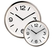 St. Leonhard Relojes de Pared - Pared Luminoso: Acero Inoxidable- Reloj de Pared de Cuarzo con iluminación de Esfera, Sensor de luz, Mecanismo de Reloj silencioso (con Mecanismo Cuarzo, luz Fondo)
