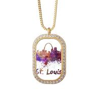 St.louis Amecity - Collar con colgante de cristal dorado con diamantes de imitación