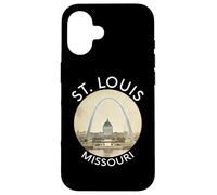 St Louis Missouri Gateway Arch Retro Mississippi River Lou Carcasa para iPhone 16